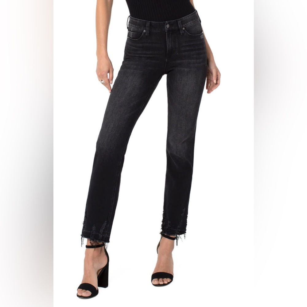 Liverpool Women’s Sadie Destructed Hem Straight Leg Jeans in cavalier size 4/27